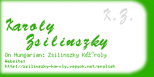 karoly zsilinszky business card
